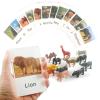 MEROCO Montessori Zoo Safari Animal Match - Miniature Figurines with 2 Part Matching Cards Montessori Language Materials Preschool Learning Toy NEWTT004 view 2