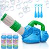 ArtCreativity Bubble Leaf Blower for Toddlers, with 3 Bottles of Bubble Solution and 3 Wands, Fun Bubbles Blowing Machine Toys for Kids, Great Birthday Gift for Boys and Girls, Blue & Green view 1