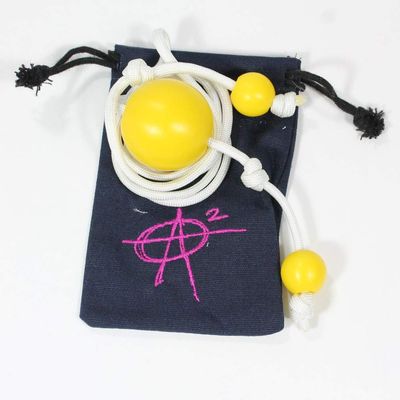 AroundSquare roundSquare MoKnuckles - Delrin - Single Ball - Begleri Skill Toy (Yellow)