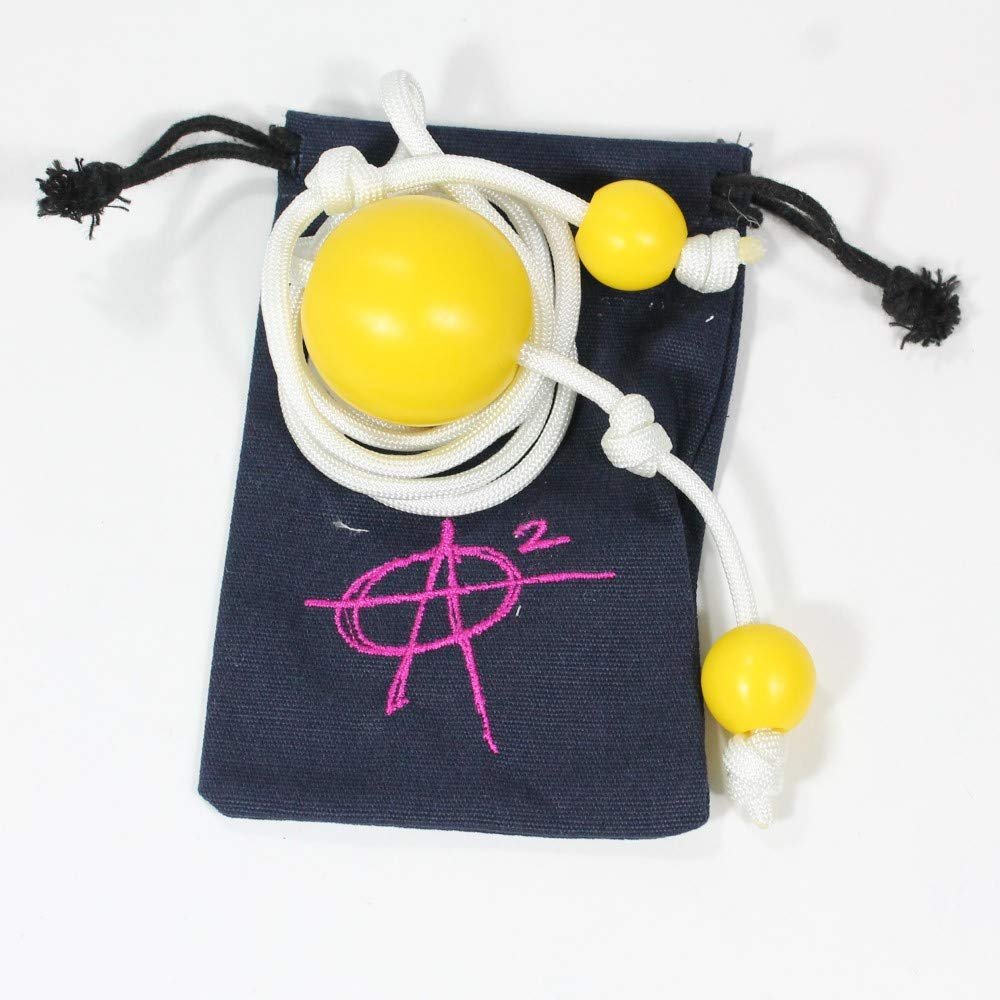 AroundSquare roundSquare MoKnuckles - Delrin - Single Ball - Begleri Skill Toy (Yellow)