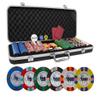 DA VINCI Unicorn All Clay Poker Chip Set with 500 Authentic Casino Weighted 9 gram Chips, Black ABS Case, 2 Decks of Plastic Playing Cards, Dealer Buttons and 2 Cut Cards view 1