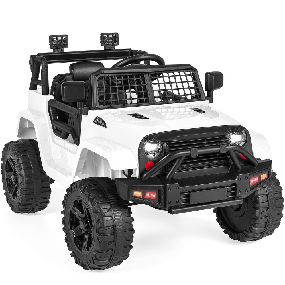 Best Choice Products 12V Kids Electric Vehicle Toy Ride On Car with Parent Remote Control for Toddlers, Seat Harness, 61 lbs Weight Capacity, Locking Doors, Spring Suspension, Bluetooth - White