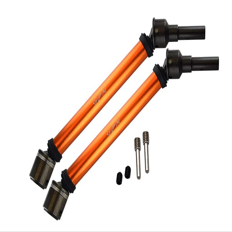 GPM Upgrades Aluminum Body & Steel Joint Adjustable F/R CVD for 1/10 E-Revo VXL Rushless (86086-4) RC Cars (Orange)