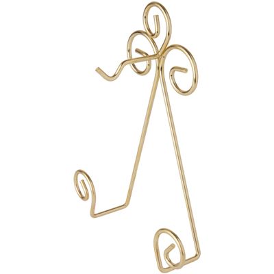 Bard's Scroll Satin Gold-toned Wall Mountable Cup and Saucer Hanger, 8" H x 6.5" W x 1.75" D, Pack of 6