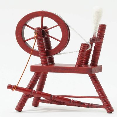 Classics by Handley Dollhouse Miniature Spinning Wheel, Mahogany
