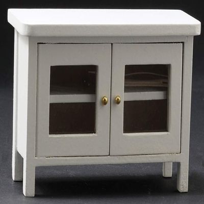 Classics by Handley Dollhouse Miniature Television Stand, White
