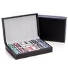 Bey-Berk Personalized Mason 200-Chip Leather Poker Set (Black), 11.5g Clay Composite Chips with Playing Cards and Dice in 12" x 8" x 2.75" Case view 1