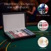 Bey-Berk Personalized Mason 200-Chip Leather Poker Set (Black), 11.5g Clay Composite Chips with Playing Cards and Dice in 12" x 8" x 2.75" Case view 3
