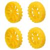 MroMax 40x10mm RC Cars Wheels, 4Packs Yellow Toys Wheels, 2mm Dia Shaft Plastic Model Wheels for DIY Toy, RC Car, Truck, Boat and Helicopter Model Part view 1