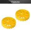 MroMax 40x10mm RC Cars Wheels, 4Packs Yellow Toys Wheels, 2mm Dia Shaft Plastic Model Wheels for DIY Toy, RC Car, Truck, Boat and Helicopter Model Part view 3