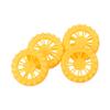 MroMax 45x12mm RC Cars Wheels, 4Packs Yellow Toys Wheels, 2mm Dia Shaft Plastic Model Wheels for DIY Toy, RC Car, Truck, Boat and Helicopter Model Part view 1
