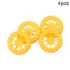 MroMax 45x12mm RC Cars Wheels, 4Packs Yellow Toys Wheels, 2mm Dia Shaft Plastic Model Wheels for DIY Toy, RC Car, Truck, Boat and Helicopter Model Part view 4