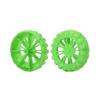 MroMax 40x10mm RC Cars Wheels, 2Packs Green Toys Wheels, 2mm Dia Shaft Plastic Model Wheels for DIY Toy, RC Car, Truck, Boat and Helicopter Model Part view 1