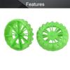 MroMax 40x10mm RC Cars Wheels, 2Packs Green Toys Wheels, 2mm Dia Shaft Plastic Model Wheels for DIY Toy, RC Car, Truck, Boat and Helicopter Model Part view 3