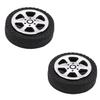 MroMax 1-Inch RC Cars Wheels, 4Packs Black Toys Wheels, 2mm Dia Shaft Plastic Model Wheels for DIY Toy, RC Car, Truck, Boat and Helicopter Model Part view 1