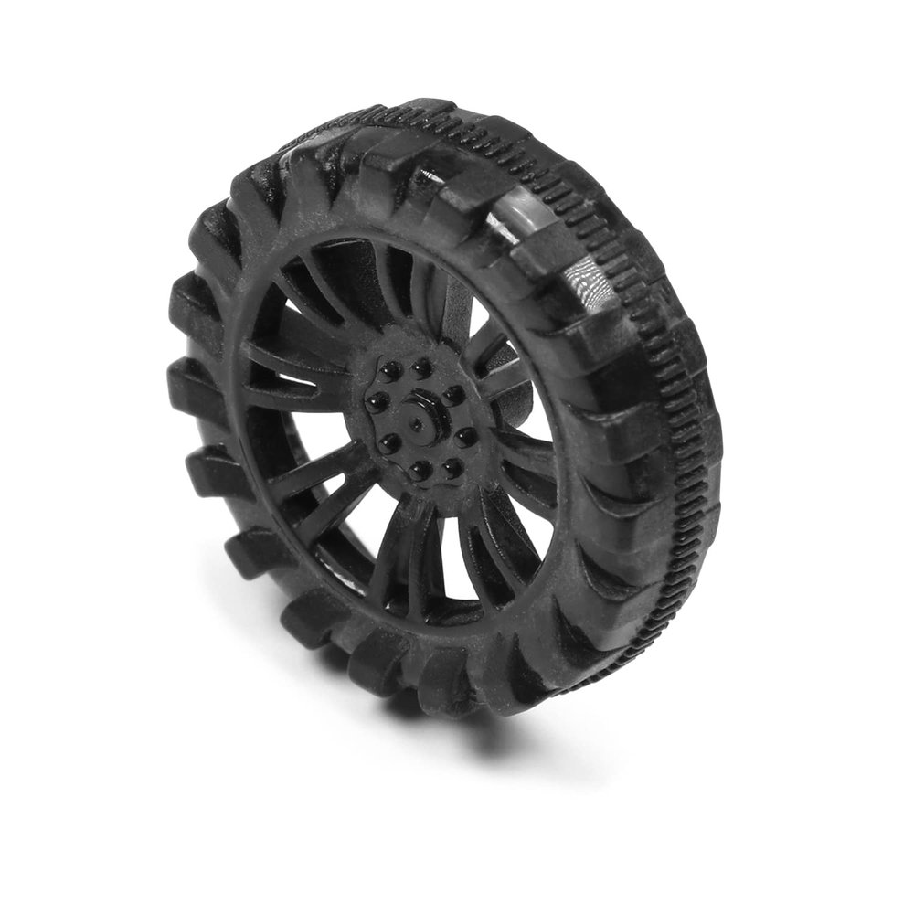 MroMax 30x8mm RC Cars Wheels, 1Pack Black Toys Wheels, 2mm Dia Shaft Plastic Model Wheels for DIY Toy, RC Car, Truck, Boat and Helicopter Model Part