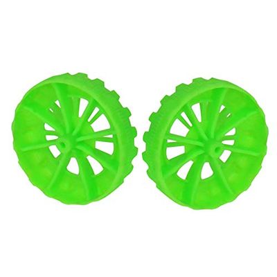 MroMax 40x10mm RC Cars Wheels, 4Packs Green Toys Wheels, 2mm Dia Shaft Plastic Model Wheels for DIY Toy, RC Car, Truck, Boat and Helicopter Model Part