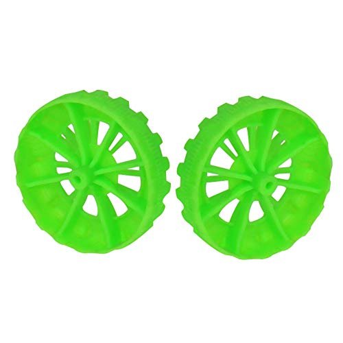 MroMax 40x10mm RC Cars Wheels, 4Packs Green Toys Wheels, 2mm Dia Shaft Plastic Model Wheels for DIY Toy, RC Car, Truck, Boat and Helicopter Model Part