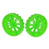 MroMax 40x10mm RC Cars Wheels, 4Packs Green Toys Wheels, 2mm Dia Shaft Plastic Model Wheels for DIY Toy, RC Car, Truck, Boat and Helicopter Model Part view 1