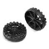 MroMax 40x10mm RC Cars Wheels, 2Packs Black Toys Wheels, 2mm Dia Shaft Plastic Model Wheels for DIY Toy, RC Car, Truck, Boat and Helicopter Model Part view 1
