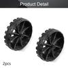 MroMax 40x10mm RC Cars Wheels, 2Packs Black Toys Wheels, 2mm Dia Shaft Plastic Model Wheels for DIY Toy, RC Car, Truck, Boat and Helicopter Model Part view 4