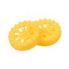 MroMax 30x8mm RC Cars Wheels, 2Packs Yellow Toys Wheels, 2mm Dia Shaft Plastic Model Wheels for DIY Toy, RC Car, Truck, Boat and Helicopter Model Part view 1