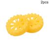 MroMax 30x8mm RC Cars Wheels, 2Packs Yellow Toys Wheels, 2mm Dia Shaft Plastic Model Wheels for DIY Toy, RC Car, Truck, Boat and Helicopter Model Part view 4