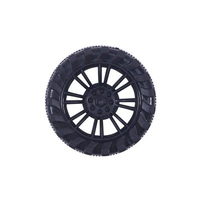MroMax 45x12mm RC Cars Wheels, 1Pack Black Toys Wheels, 2mm Dia Shaft Plastic Model Wheels for DIY Toy, RC Car, Truck, Boat and Helicopter Model Part