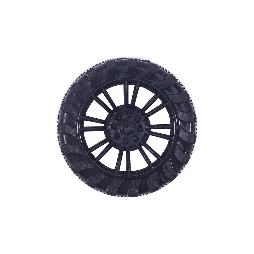 MroMax 45x12mm RC Cars Wheels, 1Pack Black Toys Wheels, 2mm Dia Shaft Plastic Model Wheels for DIY Toy, RC Car, Truck, Boat and Helicopter Model Part