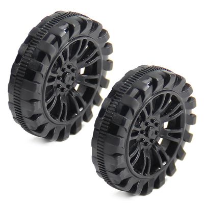 MroMax 30x8mm RC Cars Wheels, 2Packs Black Toys Wheels, 2mm Dia Shaft Plastic Model Wheels for DIY Toy, RC Car, Truck, Boat and Helicopter Model Part
