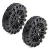 MroMax 30x8mm RC Cars Wheels, 2Packs Black Toys Wheels, 2mm Dia Shaft Plastic Model Wheels for DIY Toy, RC Car, Truck, Boat and Helicopter Model Part view 1