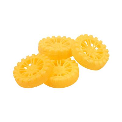 MroMax 35x9.4mm RC Cars Wheels, 4Packs Yellow Toys Wheels, 2mm Dia Shaft Plastic Model Wheels for DIY Toy, RC Car, Truck, Boat and Helicopter Model Part