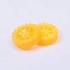 MroMax 35x9.4mm RC Cars Wheels, 4Packs Yellow Toys Wheels, 2mm Dia Shaft Plastic Model Wheels for DIY Toy, RC Car, Truck, Boat and Helicopter Model Part view 2