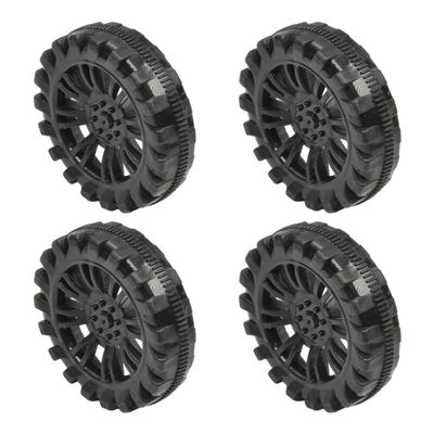 MroMax 30mm Plastic RC Car Wheel Tires DIY Model Robots 4pcs, Black