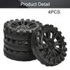 MroMax 30mm Plastic RC Car Wheel Tires DIY Model Robots 4pcs, Black view 4