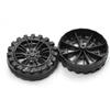 MroMax 45x12mm RC Cars Wheels, 2Packs Black Toys Wheels, 2mm Dia Shaft Plastic Model Wheels for DIY Toy, RC Car, Truck, Boat and Helicopter Model Part view 1