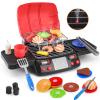 Kids Play Food Grill with Pretend Smoke Sound Light Kitchen Playset BBQ Accessories Camping Cooking Set Barbecue Toddler Girl Boy Toy 2 3 4 5 6 Year Old 4-8 Birthday Kid Toy Idea view 1