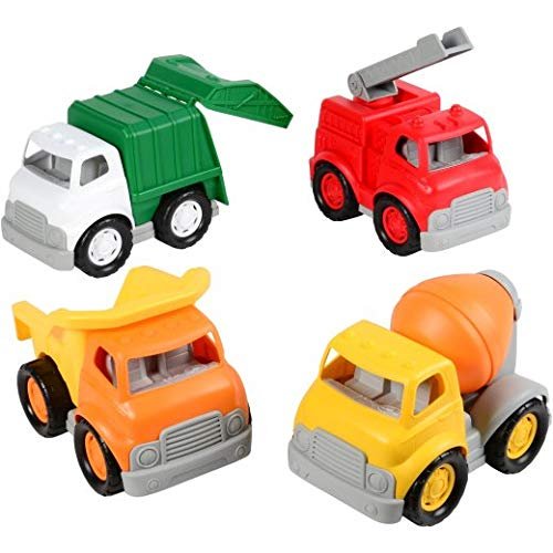 Cosntructive Playthings Set of Four Extra-Large Chunky Community Vehicles Each Measuring 6" W. x 9 1/2" D. x 7" H. for Ages 18 Months and Up