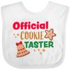 inktastic Christmas Official Cookie Taster with Bell and Star Cookie Baby Bib White 380e3 view 1