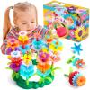 FUNZBO Flower Garden Building Toys Set - Birthday Gifts for Age 2 3 4 5 6 Years Old Girls, STEM Montessori Educational Toy for Toddler Kids, Sorting & Stacking Spring Gardening Set view 1