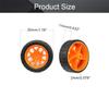 MroMax 30x11mm RC Cars Wheels, 4Packs Black Orange Toys Wheels, 2mm Dia Shaft Plastic Model Wheels for DIY Toy, RC Car, Truck, Boat and Helicopter Model Part view 2