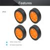 MroMax 30x11mm RC Cars Wheels, 4Packs Black Orange Toys Wheels, 2mm Dia Shaft Plastic Model Wheels for DIY Toy, RC Car, Truck, Boat and Helicopter Model Part view 3