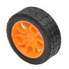 MroMax 30x11mm RC Cars Wheels, 1Pack Black Orange Toys Wheels, 2mm Dia Shaft Plastic Model Wheels for DIY Toy, RC Car, Truck, Boat and Helicopter Model Part view 1