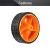 MroMax 30x11mm RC Cars Wheels, 1Pack Black Orange Toys Wheels, 2mm Dia Shaft Plastic Model Wheels for DIY Toy, RC Car, Truck, Boat and Helicopter Model Part view 3
