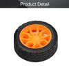 MroMax 30x11mm RC Cars Wheels, 1Pack Black Orange Toys Wheels, 2mm Dia Shaft Plastic Model Wheels for DIY Toy, RC Car, Truck, Boat and Helicopter Model Part view 4