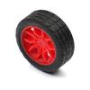 MroMax 30x11mm RC Cars Wheels, 1Pack Black Red Toys Wheels, 2mm Dia Shaft Plastic Model Wheels for DIY Toy, RC Car, Truck, Boat and Helicopter Model Part view 1