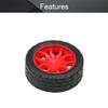 MroMax 30x11mm RC Cars Wheels, 1Pack Black Red Toys Wheels, 2mm Dia Shaft Plastic Model Wheels for DIY Toy, RC Car, Truck, Boat and Helicopter Model Part view 3