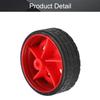 MroMax 30x11mm RC Cars Wheels, 1Pack Black Red Toys Wheels, 2mm Dia Shaft Plastic Model Wheels for DIY Toy, RC Car, Truck, Boat and Helicopter Model Part view 4