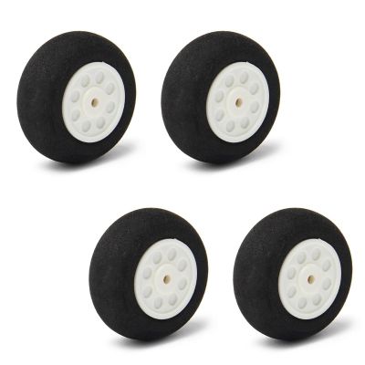 MroMax RC Airplane Wheels, 1.57" Dia, 4 Pcs Foam Wheels - DIY RC Model Plane/Aircraft/Helicopter
