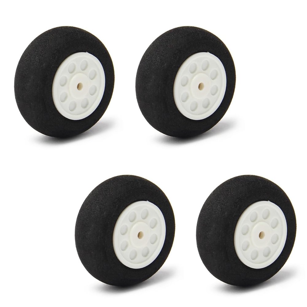 MroMax RC Airplane Wheels, 1.57" Dia, 4 Pcs Foam Wheels - DIY RC Model Plane/Aircraft/Helicopter